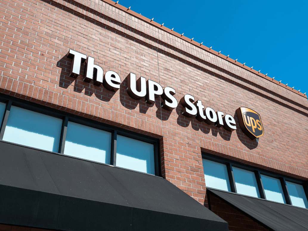 The storefront of a UPS Store location